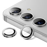 JETech Camera Lens Protector for Samsung Galaxy S24+ / S24 Plus, 9H Tempered Glass Metal Individual Ring Cover, Easy Installation Tray, HD Clear, 1 Set (Marble Gray)